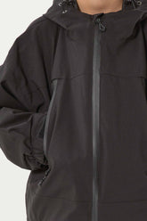Boy's Black Detachable Ear Hood Waterproof Insulated Snow Jacket